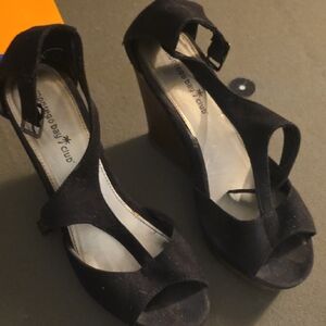 Montego Bay Club Black Wedge Sandals